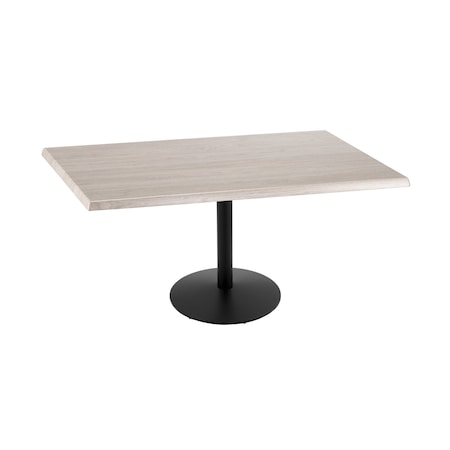 30 Tall OD214 Black Table Base 22 Diameter Foot 30 X 48 White Ash Top By The HollBar Stool Co.